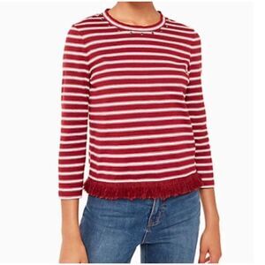 Kate Spade fringe striped blouse size medium